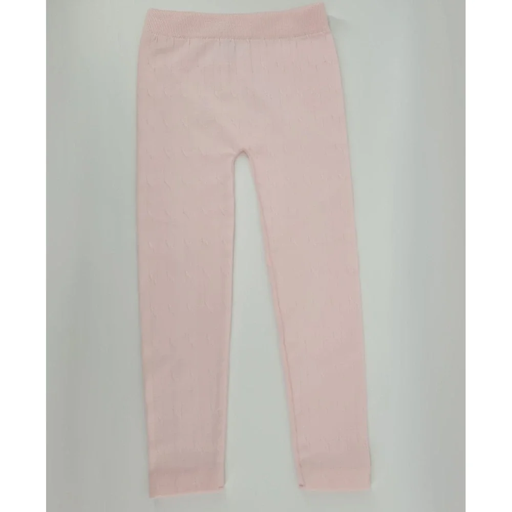 Epic Threads Girls Size 6 School Winter Pink Cable Knit Fleece Leggings Ribbed